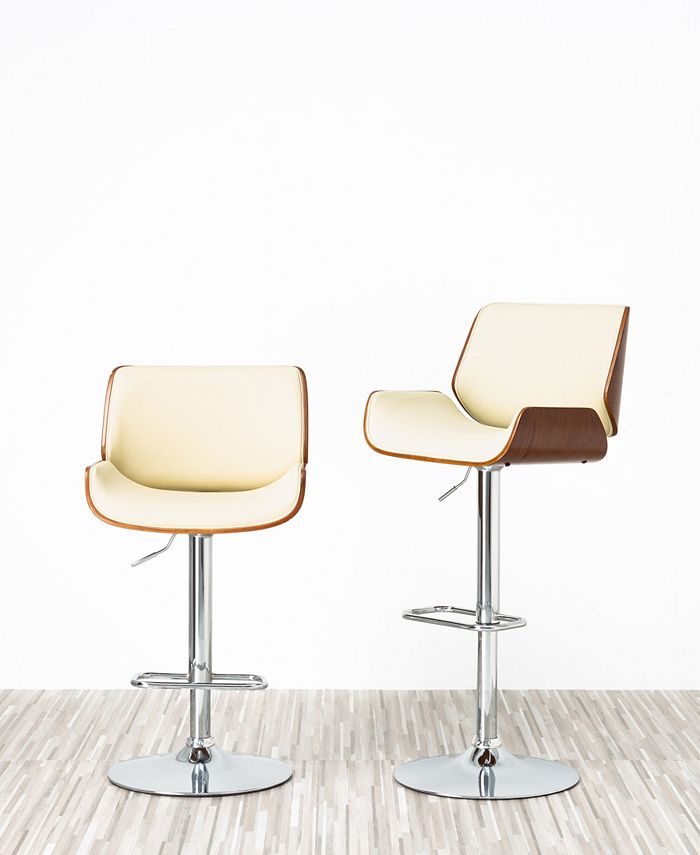 Glitzhome Set of 2 MidCentury Modern Adjustable Height Swivel Bar