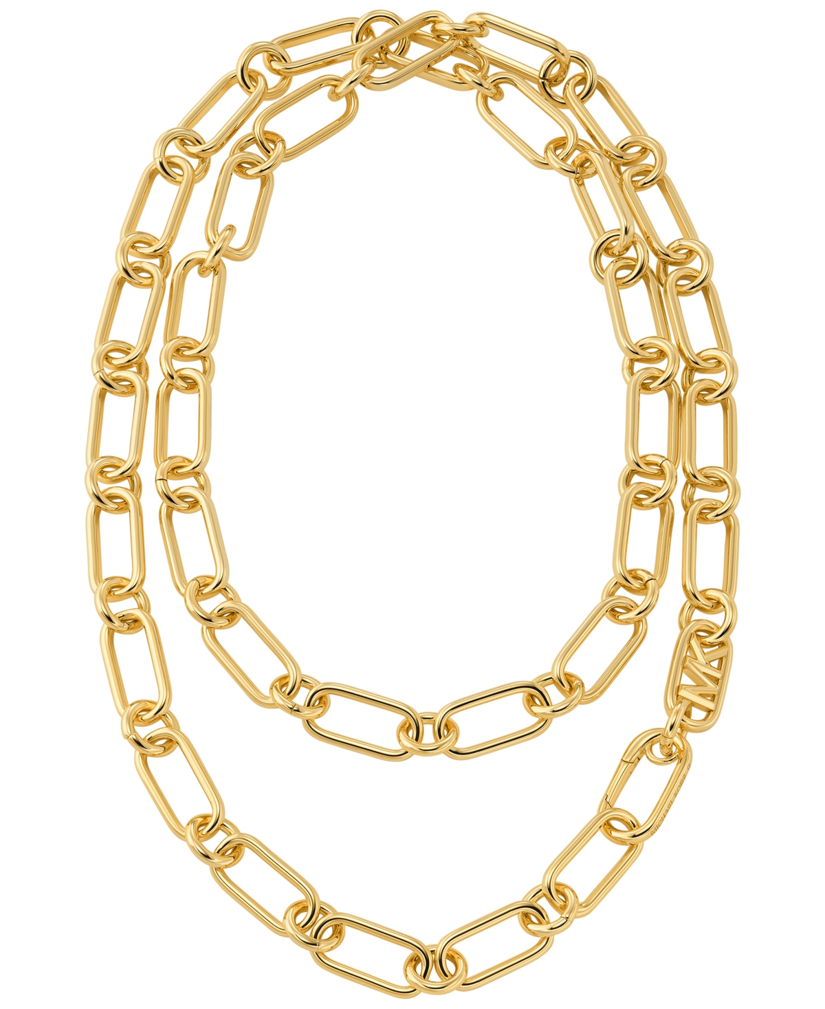 Michael Kors Women's 14k-gold-plated Double-layer Empire Logo Chain Necklace