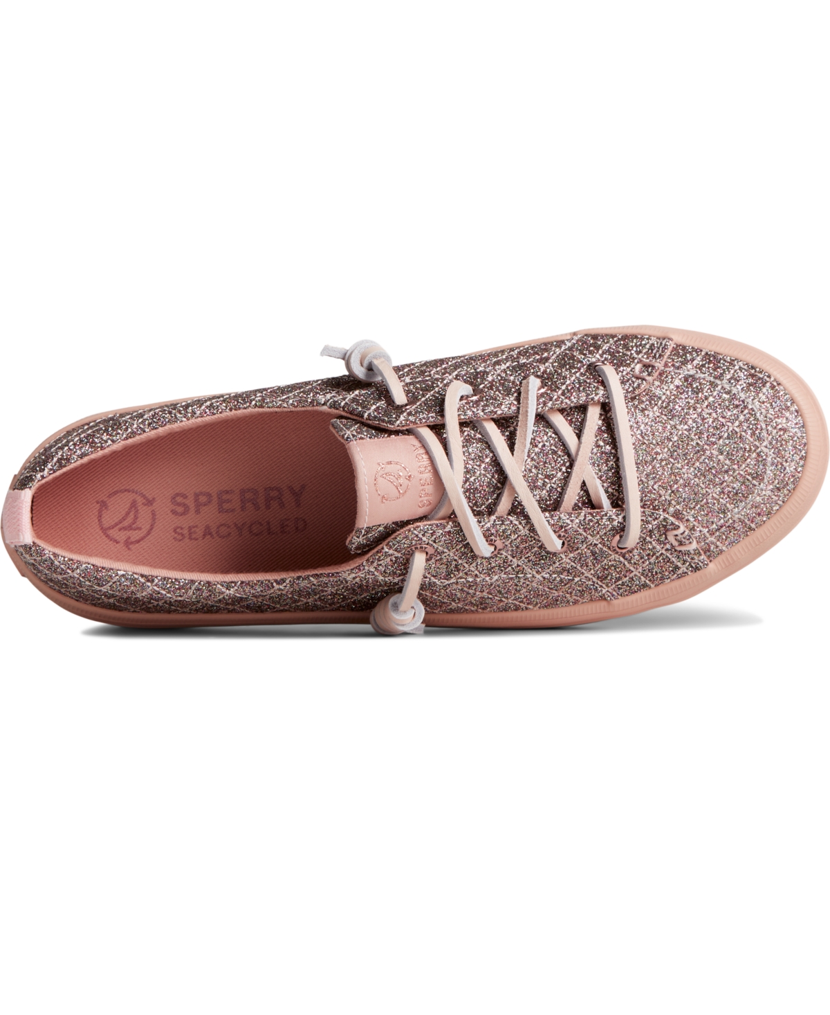 Shop Sperry Crest Vibe Shimmer Sneakers In Rose