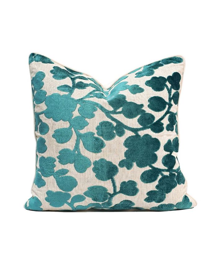 Blossom Cut Velvet Decorative Pillow 20 x 20