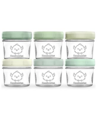 6pk Prep Baby Food Storage Containers, 4 oz Leak-Proof, BPA Free Glass Baby Food Jars for Feeding