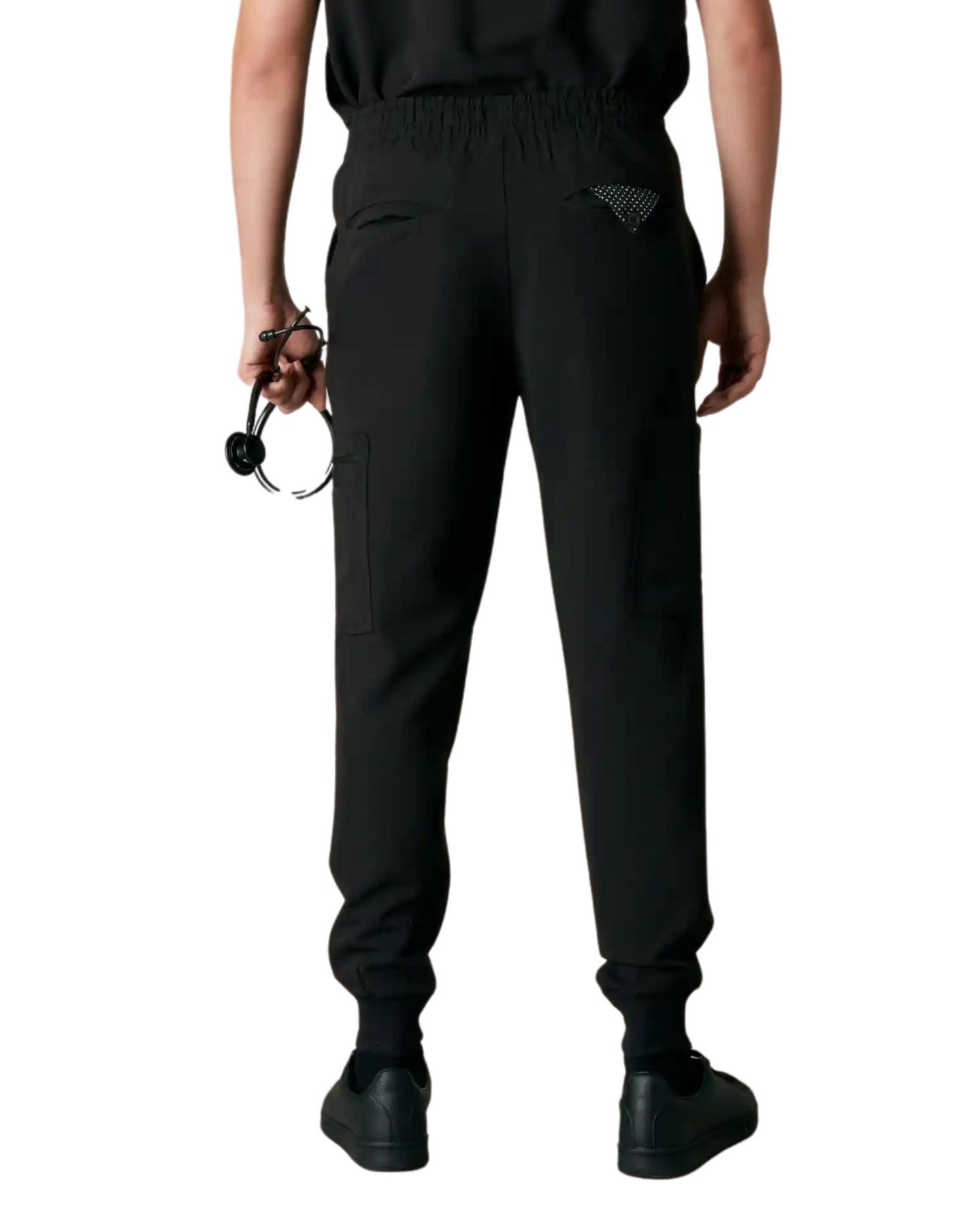 Мужские брюки Members Only London Jogger Scrub Pants for Men, цвет: Чёрный — фото 6