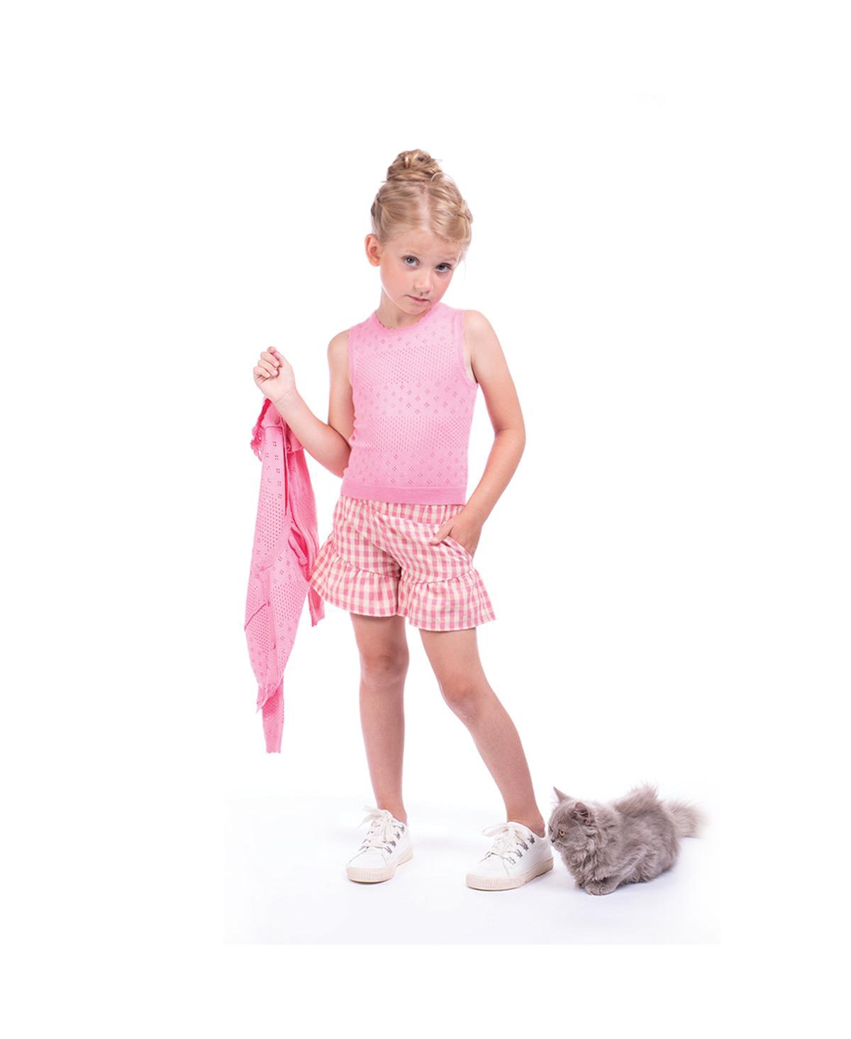 Imoga Collection Big Girls Carter Peony Fine Yarn Eyelet Cardigan - Open miscellaneous 998