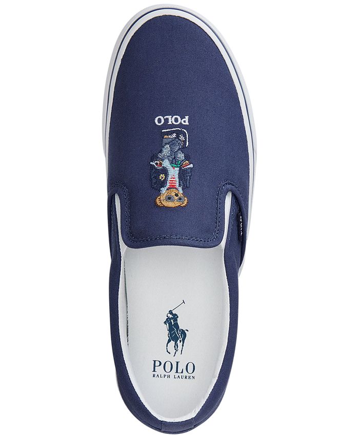 Polo Ralph Lauren Men's Polo Bear Embroidered Slip-On Sneakers - Macy's