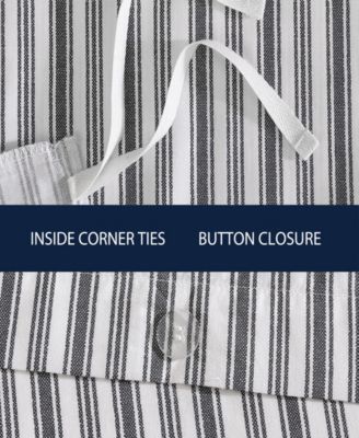 Coleridge Stripe Cotton Reversible Duvet Cover, Twin