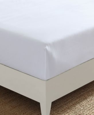 Solid Cotton Percale Fitted Sheet, King