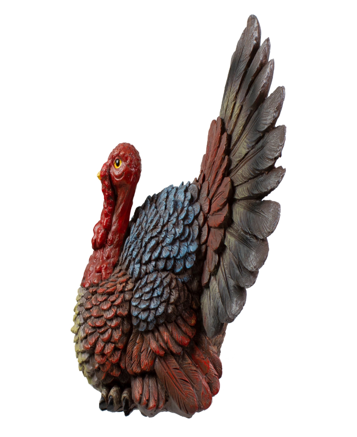 Brown Red and Blue Fall Harvest Turkey Tabletop Figurine