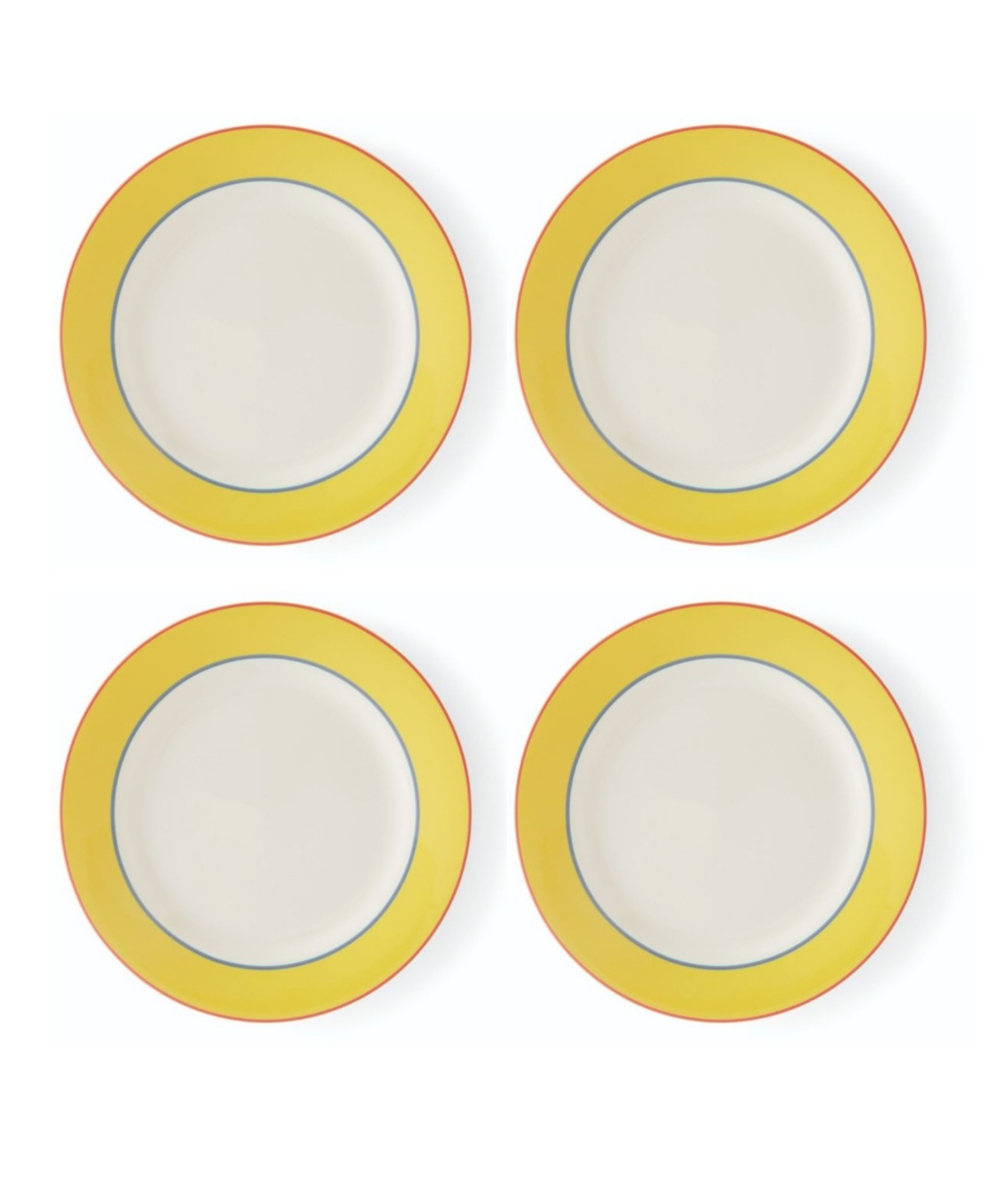 Calypso 4 Piece Dinner Plates Set, Service for 4 - Yellow