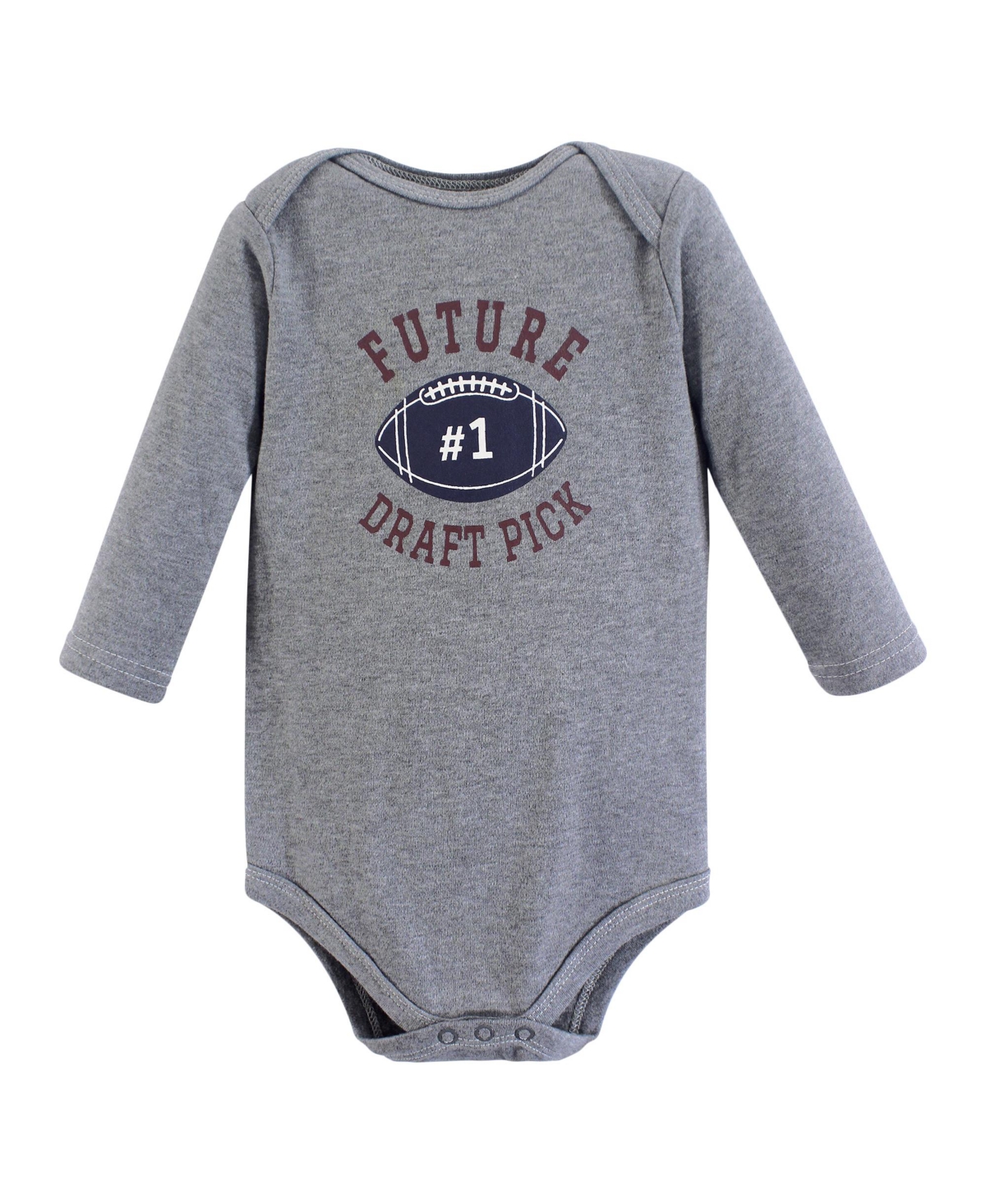 Hudson Baby Baby Boys Cotton Long-Sleeve Bodysuits, 3-Pack - Football