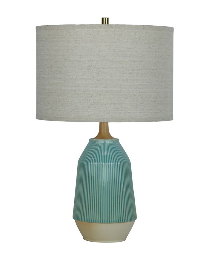 FANGIO LIGHTING 25" Ribbed Jug Table Lamp with Designer Shade Macy's