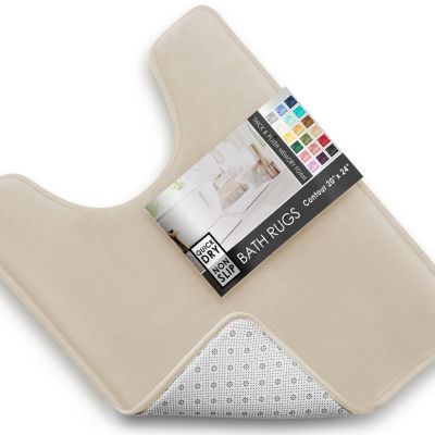Non-Slip, Ultra Soft Plush, Memory Foam Bath Rug - Contour 24"x20"