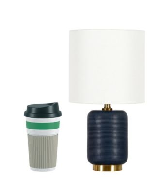 Lambert 15" Linen Shade Tall Ceramic Mini Lamp