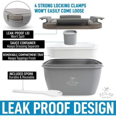 Leak Proof Salad Dressing Container To Go With Smart Lock Design