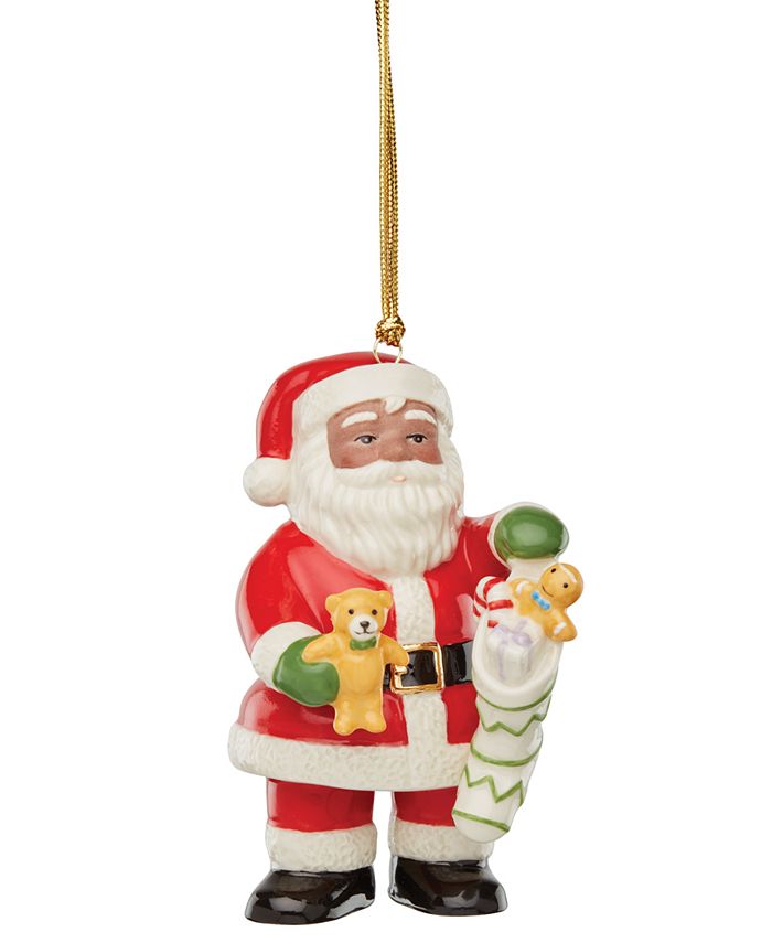 Lenox African American Santa & Stocking Porcelain Ornament - Macy's