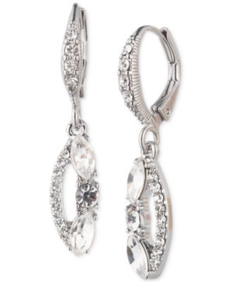 Givenchy - Silver-Tone Round & Marquise Crystal Drop Earrings