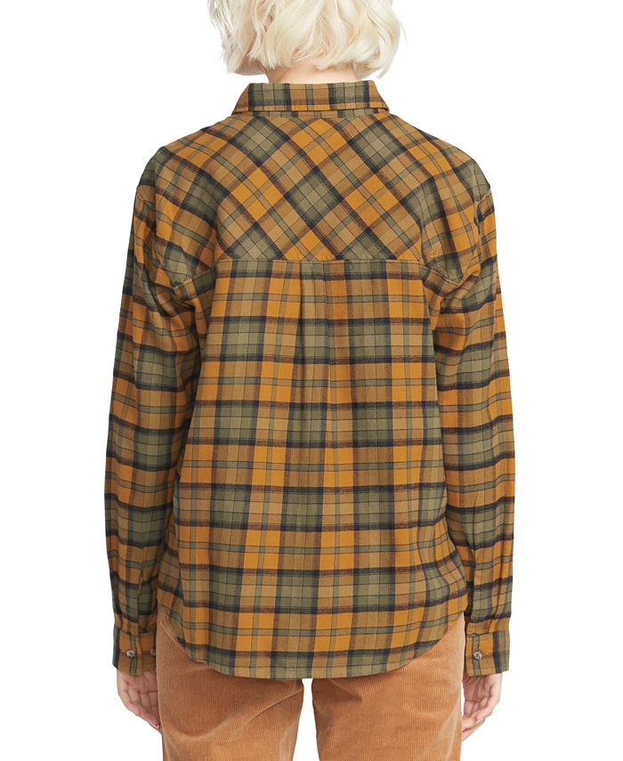 Volcom Juniors' Plaid Button-Front Long-Sleeve Shirt - Macy's