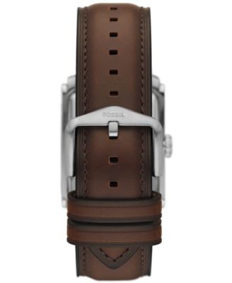 Men's Carraway Three-Hand Brown Leather Watch, 30mm