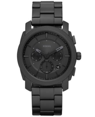 Fossil Men's Machine Chronograph Black Stainless Steel Watch, 42mm - Macy's