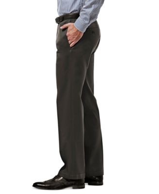 Men’s Premium No Iron Khaki Straight-Fit Stretch Flat-Front Pants