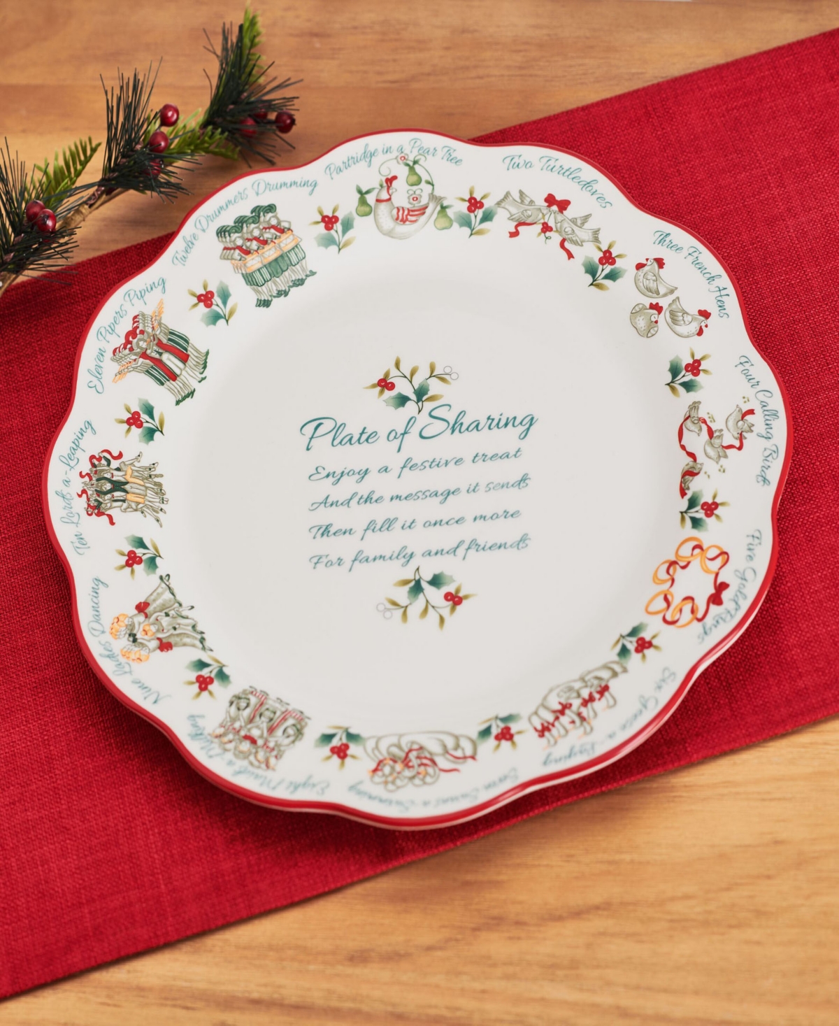 Winterberry 12 Days of Christmas Platter