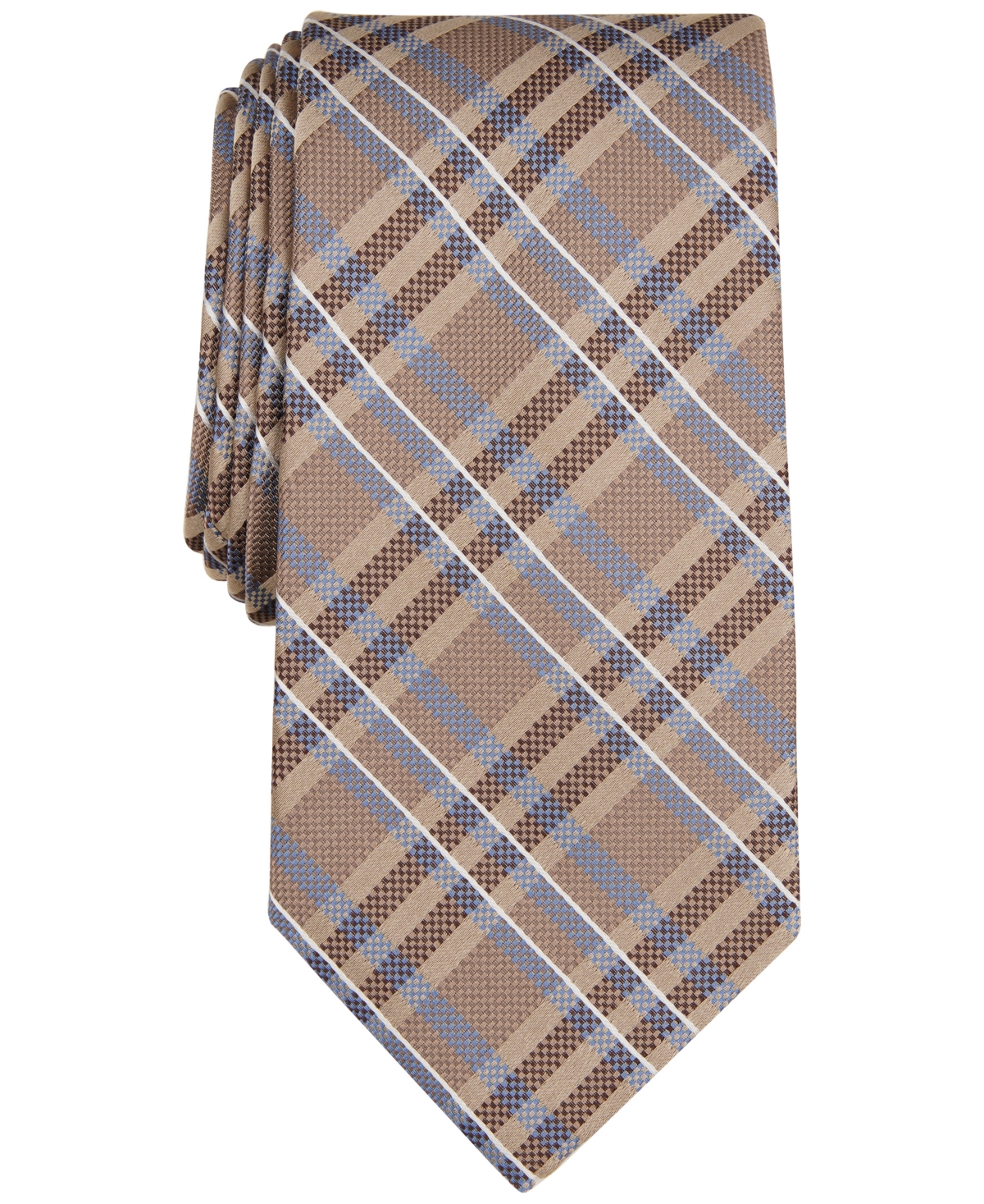 Michael Kors Men's Malone Plaid Tie In Taupe