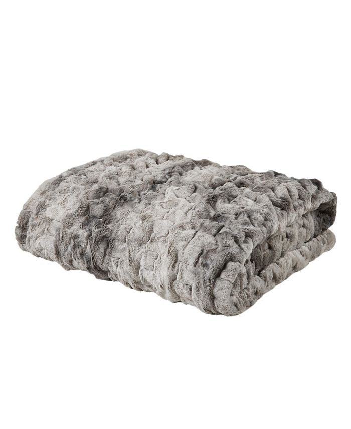 Alpine Valley Ruched Faux Fur Throw, 50" x 60" Macy's