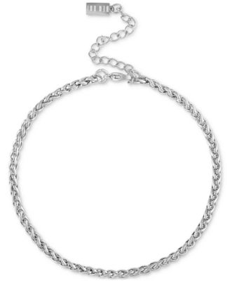 Classic Anti-Tarnish Wheat Chain Anklet - Silver Plated 42$