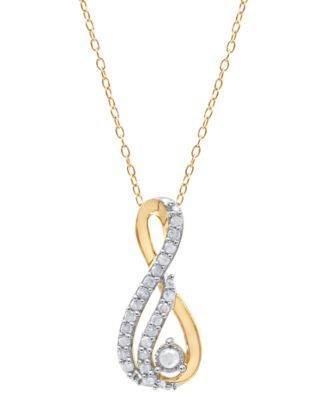 Macy's - Diamond Treble Clef 18" Pendant Necklace (1/4 ct. t.w.) in Gold-Plated Sterling Silver