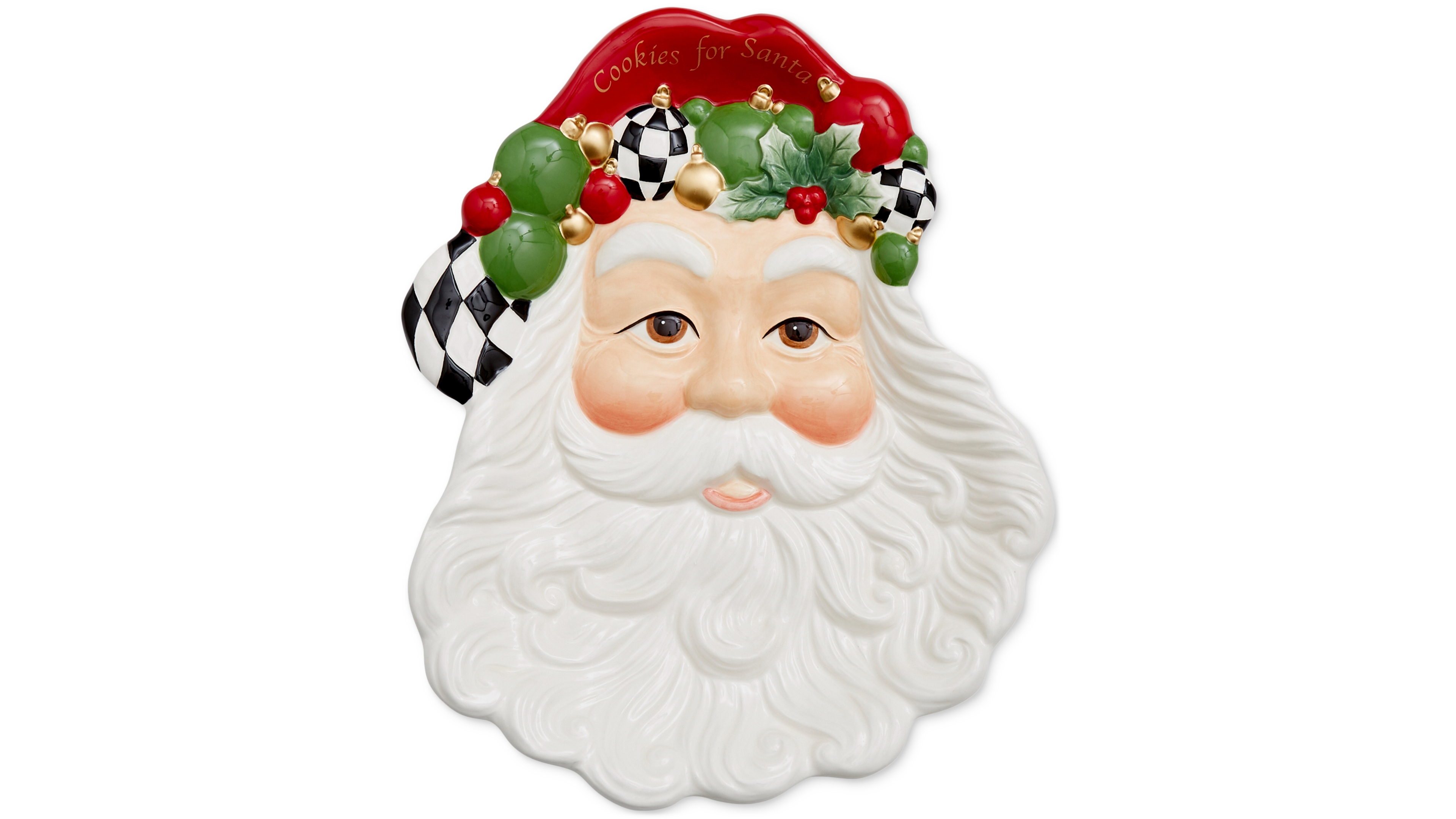 Spode Christmas Tree Black and White Cookies for Santa Plate