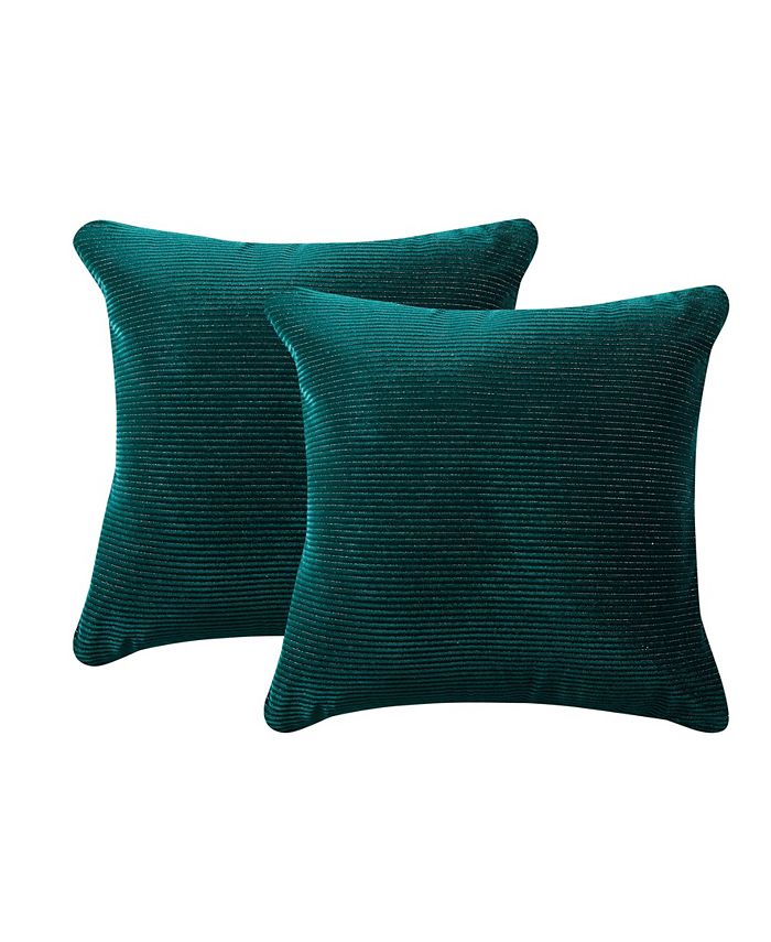 New Upholstered Throw Pillows Set of 2 18x18 Yellow Grey Blue Circle Design