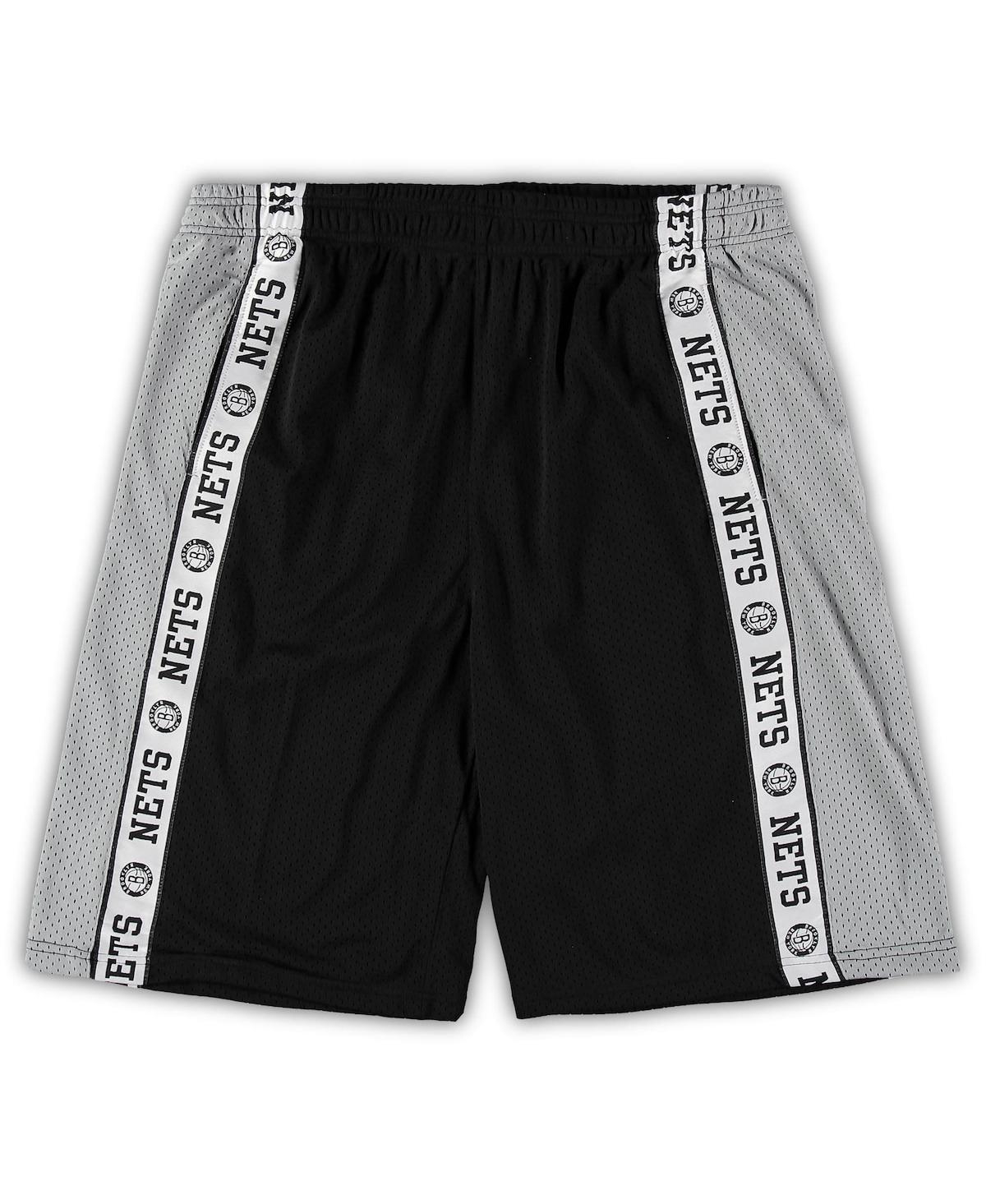 Men's Fanatics Silver New Jersey Nets Big and Tall Tape Mesh Shorts - Silver