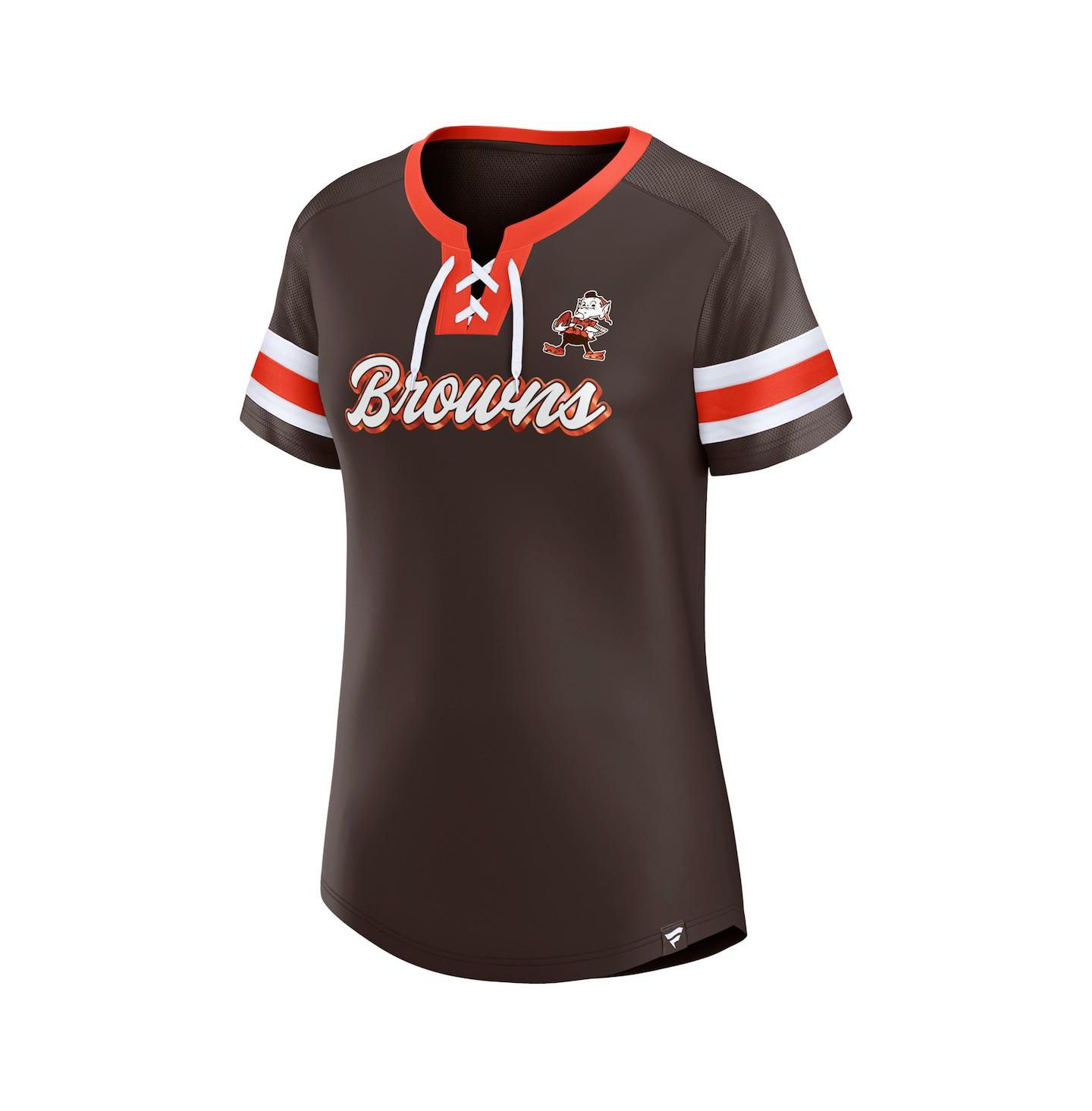 Женская футболка Fanatics Brown Cleveland Browns Original State Lace-Up — фото 3