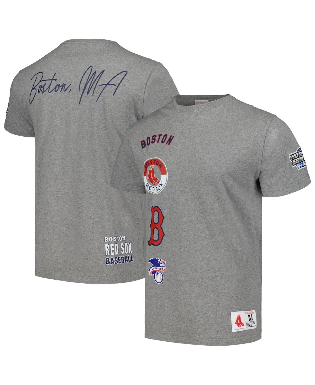 Mitchell & Ness Men's  Heather Gray Boston Red Sox Cooperstown Collection City Collection T-shirt
