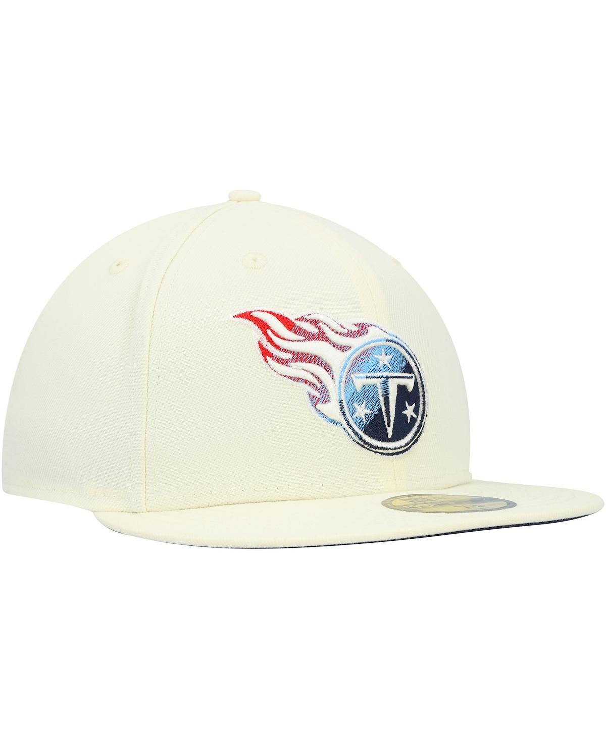 Men's New EraTennessee Titans Chrome Color Dim 59FIFTY Fitted Hat - Cream
