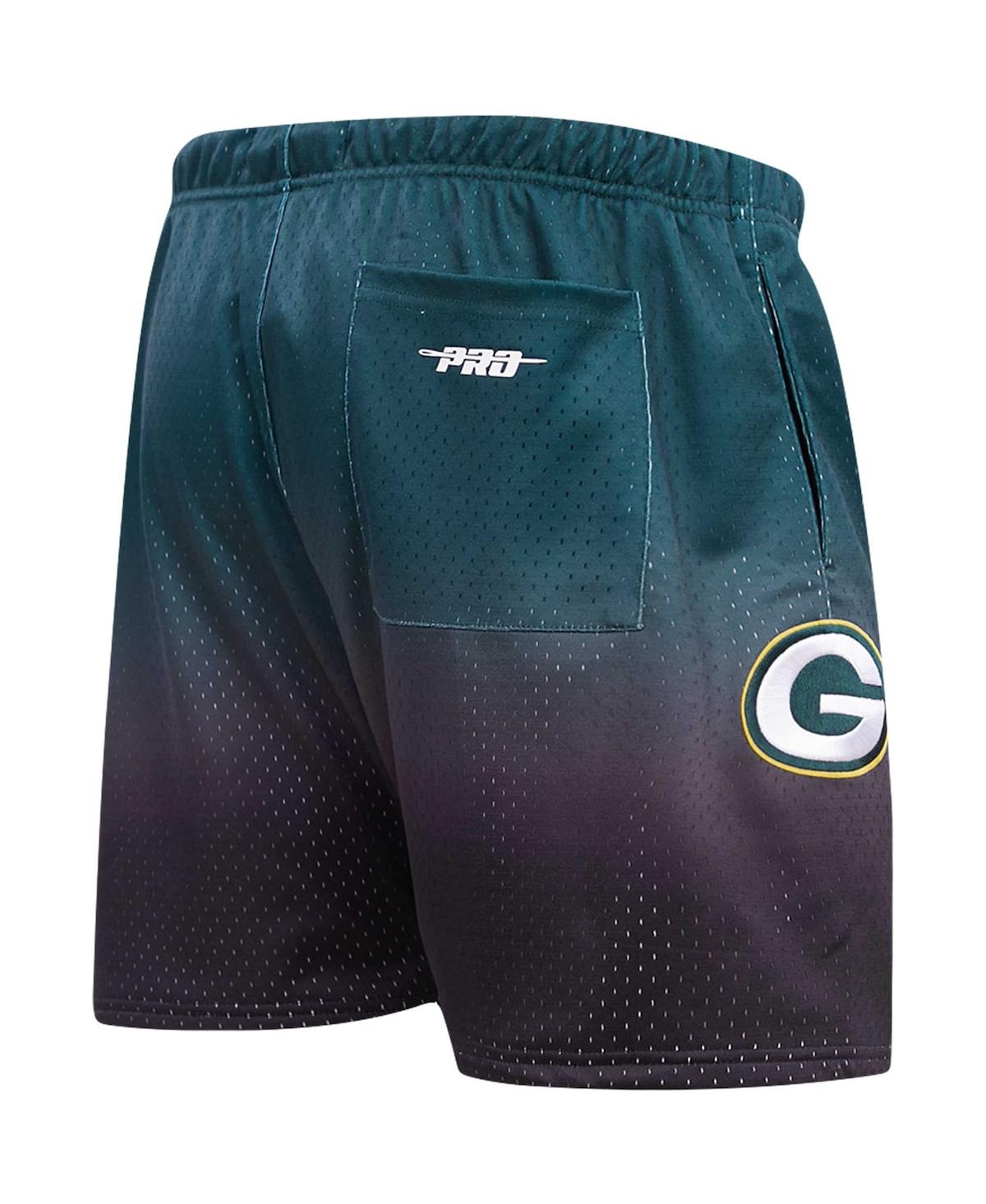 Shop Pro Standard Men's  Black, Green Green Bay Packers Ombre Mesh Shorts In Black,green