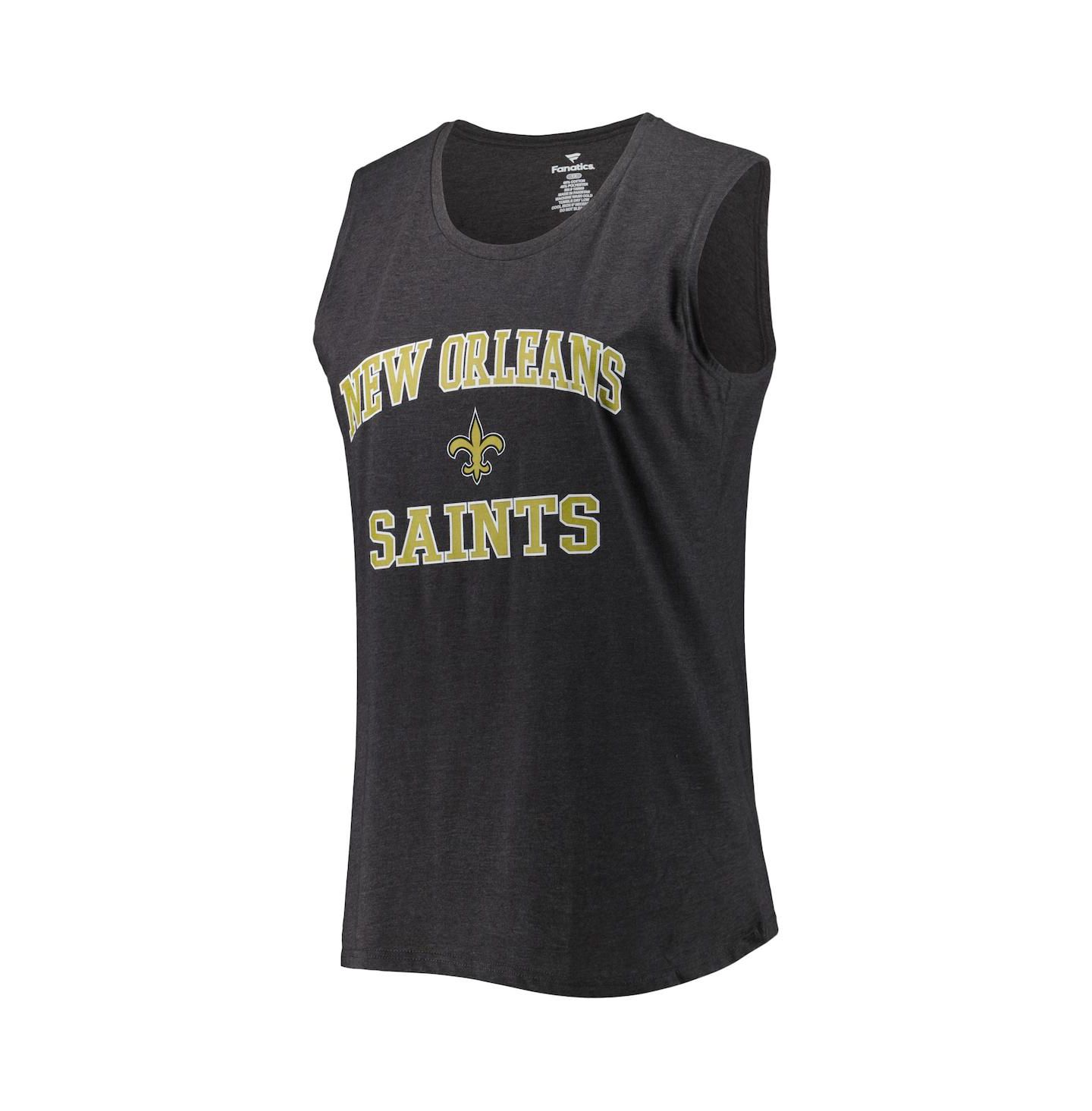 Женский топ Fanatics Heather Charcoal New Orleans Saints Plus Size — фото 4