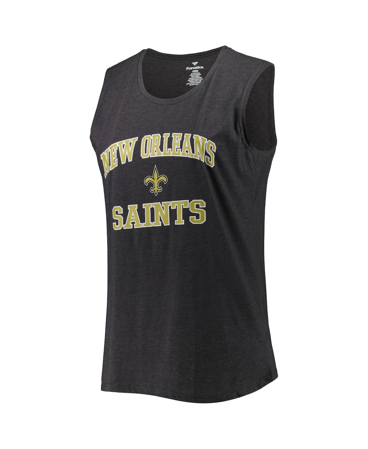 Fanatics Branded Heather Charcoal New Orleans Saints Plus Size Tank Top In Heather Charcoal