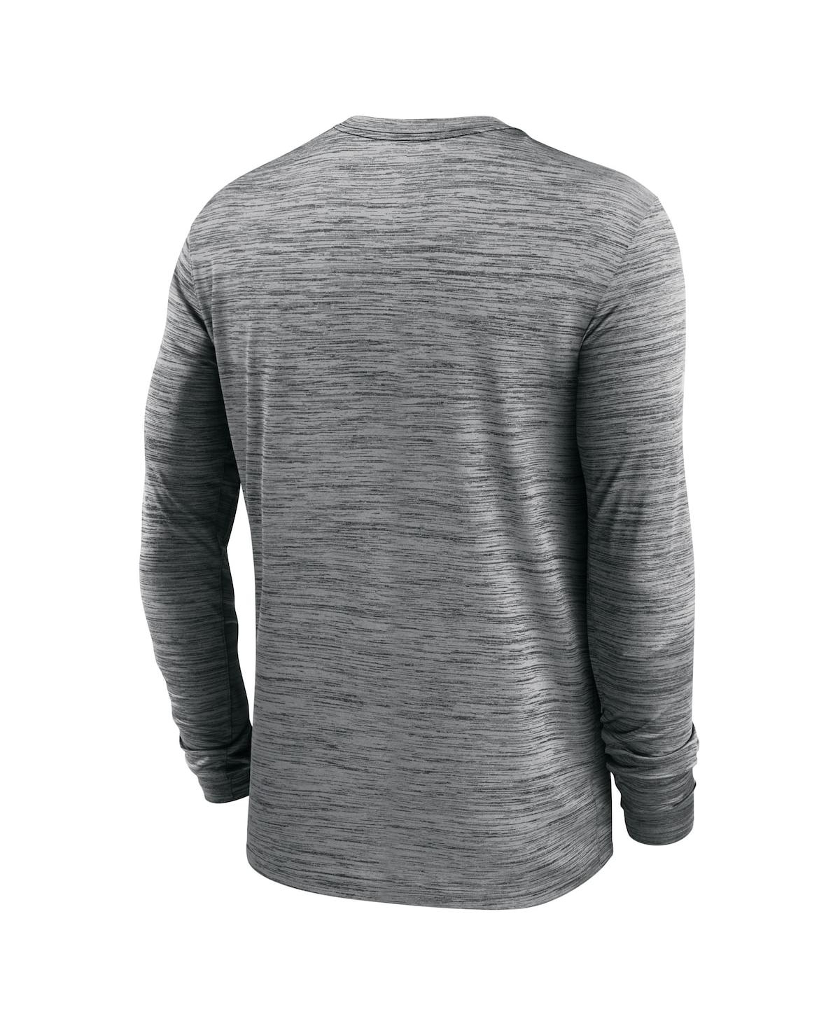 Shop Nike Men's  Anthracite Los Angeles Chargers Velocity Long Sleeve T-shirt