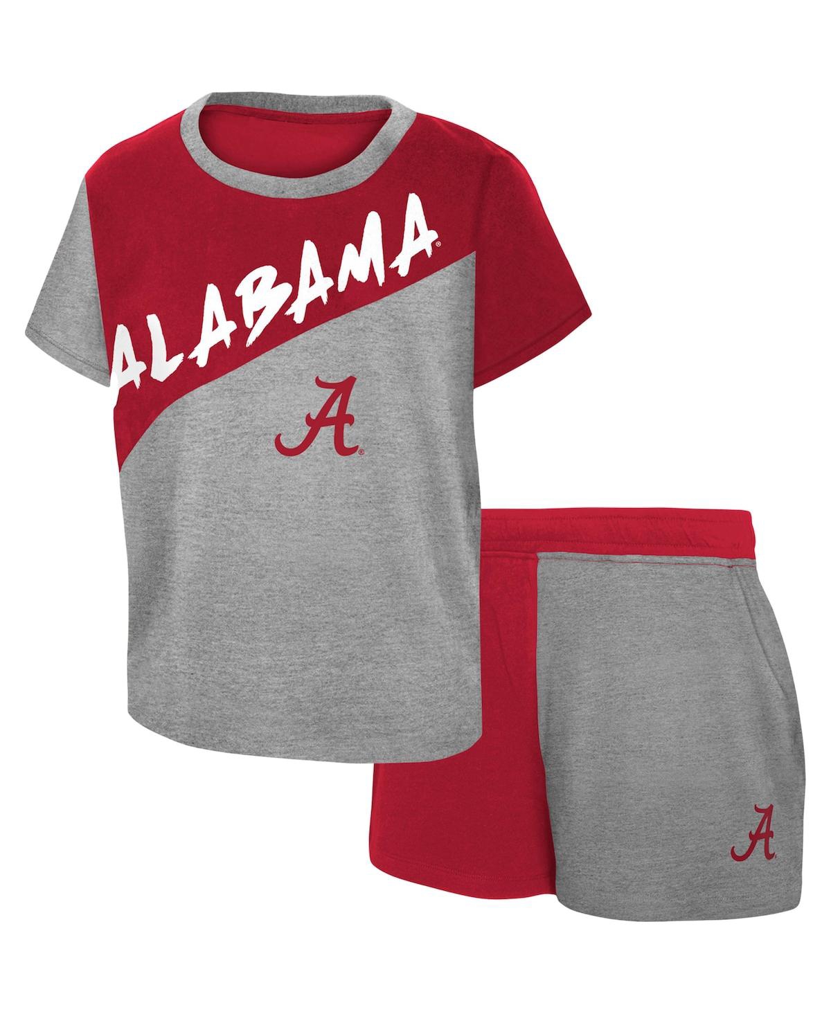 Outerstuff Babies' Toddler Boys Heather Gray Alabama Crimson Tide Super Star T-shirt And Shorts Set