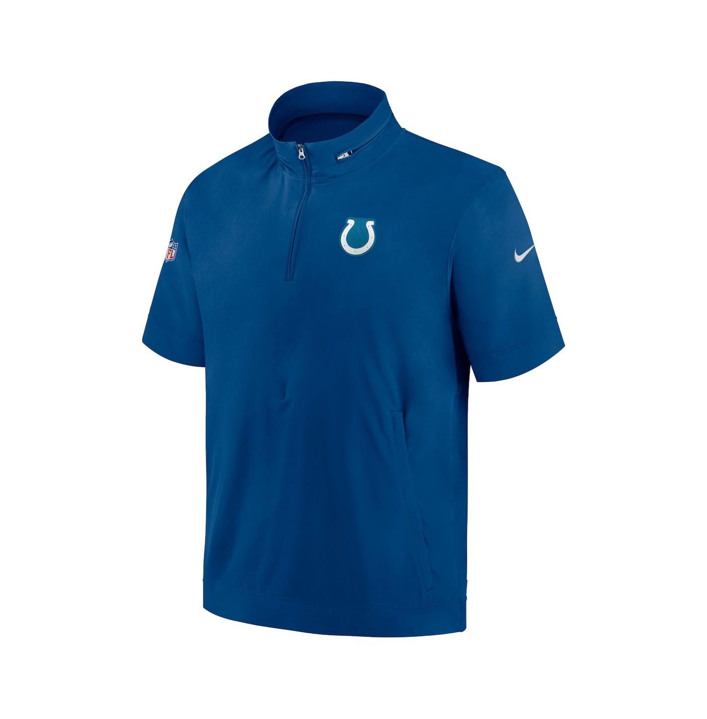 Мужская куртка Nike Royal Indianapolis Colts Sideline Coach Short Sleeve Quarter-Zip — фото 4