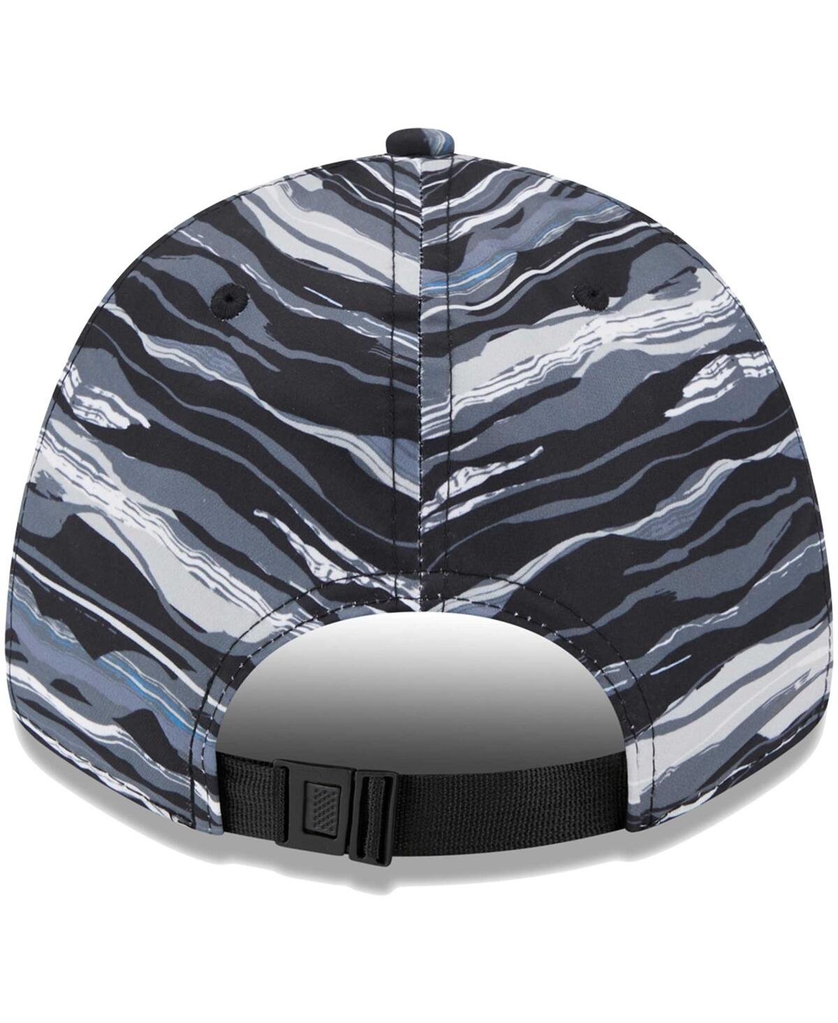 New Era Men's  Black Tottenham Hotspur Wave All Over Print 9forty Adjustable Hat In Black