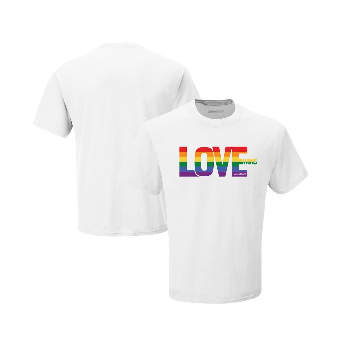 Мужская футболка Checkered Flag Sports White NASCAR Love Wins — фото 4