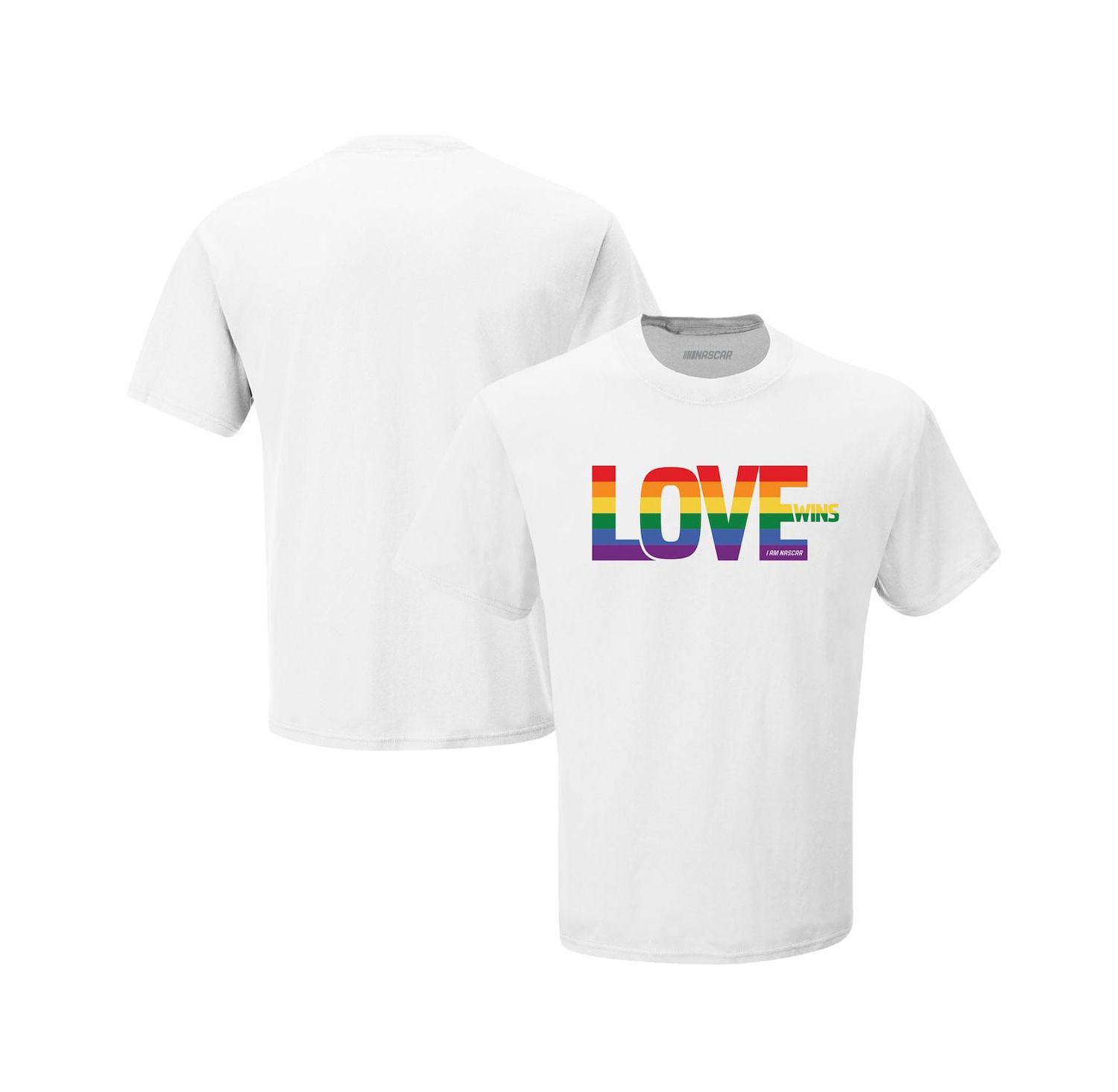 Men's White NASCAR Love Wins T-shirt