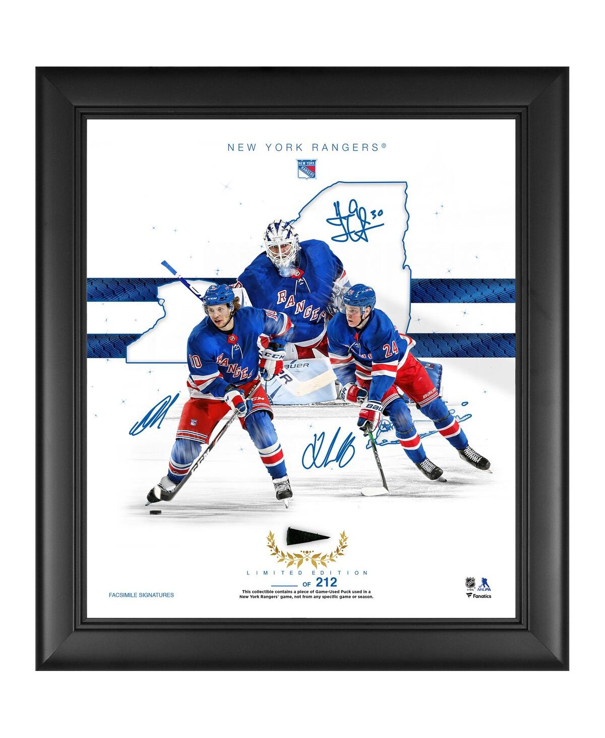 Fanatics Authentic New York Rangers Framed 15" X 17" Franchise Foundations Collage With A Piece Of Game Used Puck In Multi
