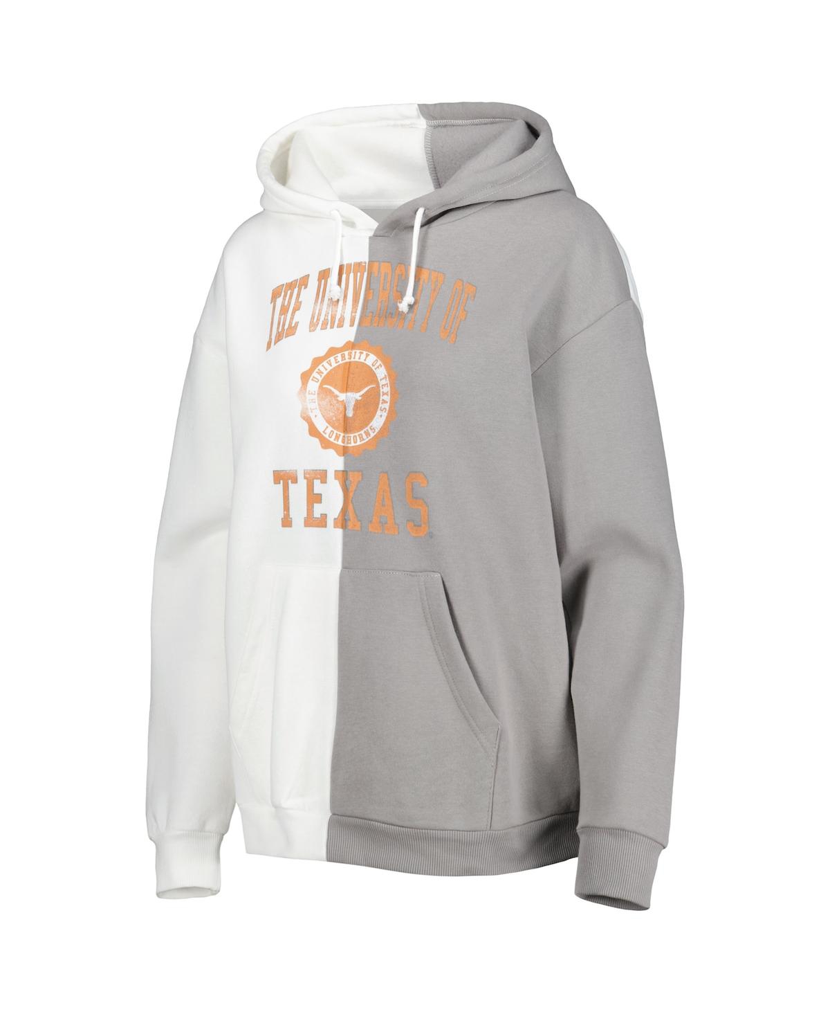 Shop Gameday Couture Women's  Gray, White Texas Longhorns Split Pullover Hoodie