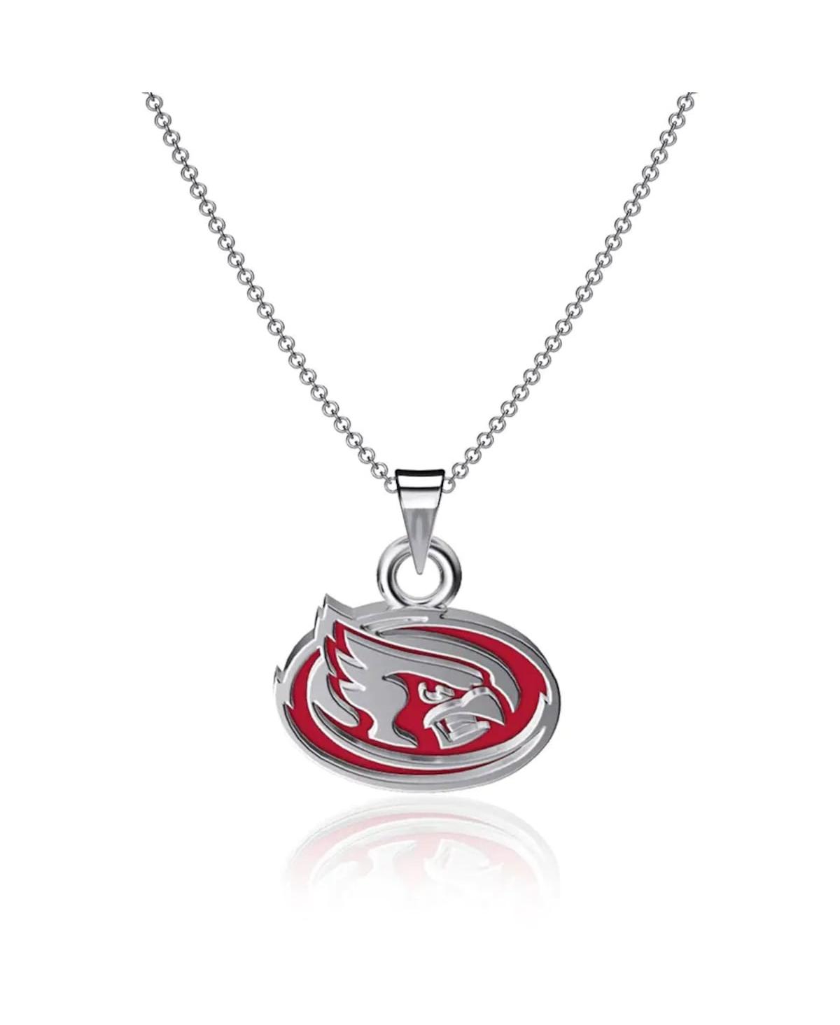 Shop Dayna Designs Women's  Iowa State Cyclones Enamel Small Pendant Necklace In Silver