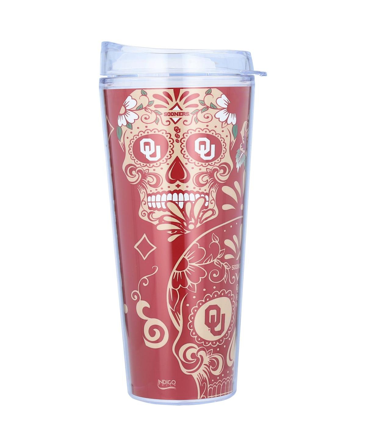 Shop Indigo Falls Oklahoma Sooners 22 oz Dia De Los Muertos Tumbler In Red