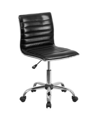 Amelie Home Office Chair Ergonomic Executive Ribbed Low Back Armless Computer Desk Chair - Base, Frame & Border