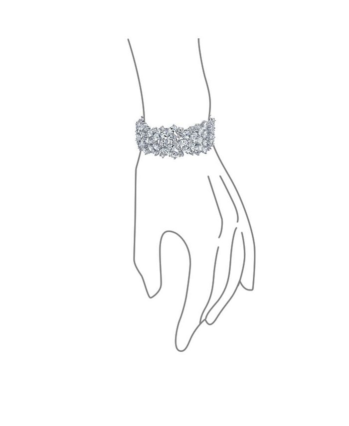 Bling Jewelry Elegant AAA CZ Wide Statement Bracelet for Women, Prom ...