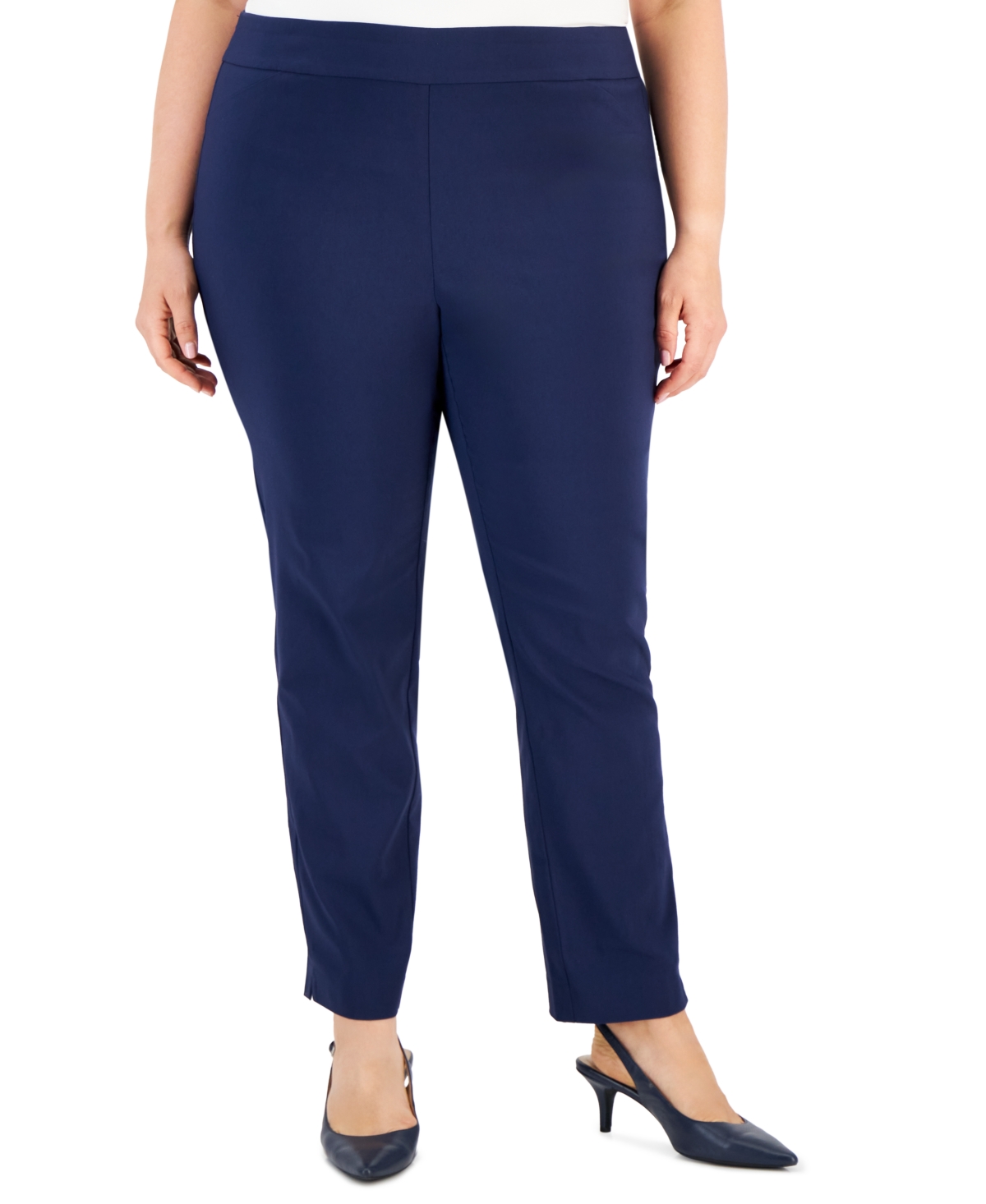 Plus Size Pull-On Cambridge Pants, Created for Macy's - Intrepid Blue
